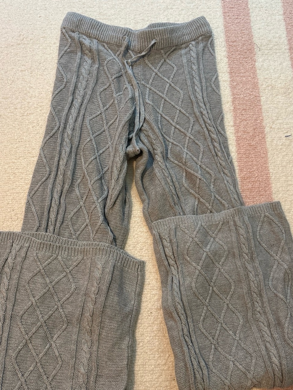 Gray Cable Knit women’s Lounge Pants